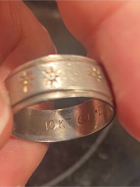 10K SilverTone  Band Ring - Elegant Women’s or Men's Jewelry
